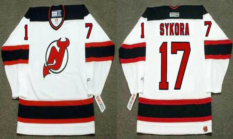 2019 Men New Jersey Devils #17 Sykora white CCM NHL jerseys